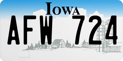 IA license plate AFW724