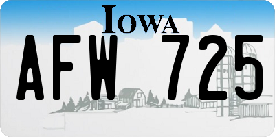 IA license plate AFW725
