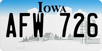IA license plate AFW726