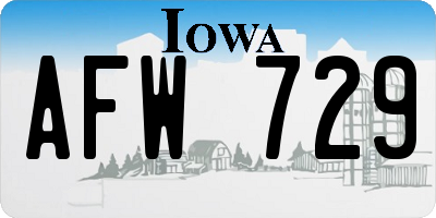 IA license plate AFW729