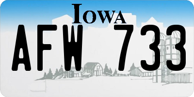 IA license plate AFW733