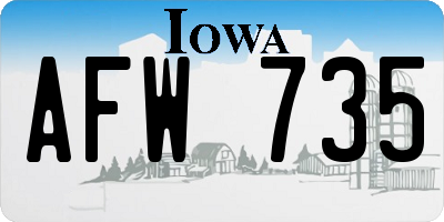 IA license plate AFW735