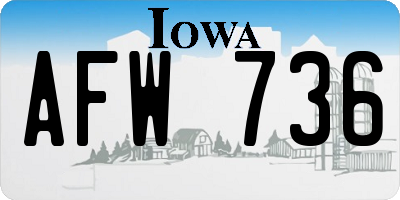 IA license plate AFW736