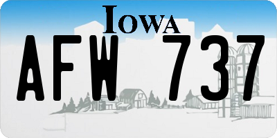 IA license plate AFW737