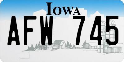 IA license plate AFW745