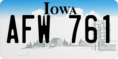 IA license plate AFW761