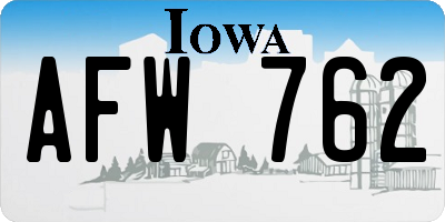 IA license plate AFW762