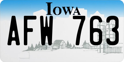 IA license plate AFW763