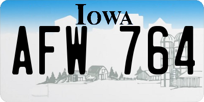 IA license plate AFW764