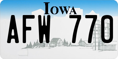 IA license plate AFW770