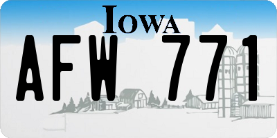 IA license plate AFW771