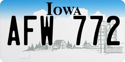 IA license plate AFW772