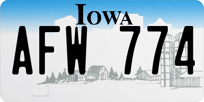 IA license plate AFW774