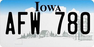 IA license plate AFW780