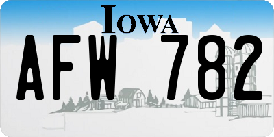 IA license plate AFW782
