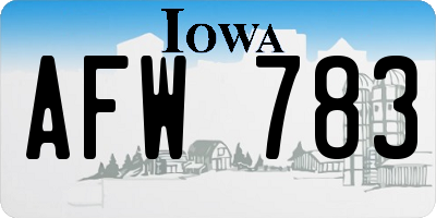 IA license plate AFW783