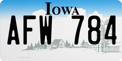 IA license plate AFW784