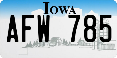 IA license plate AFW785