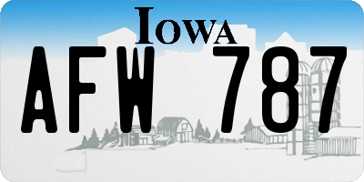 IA license plate AFW787
