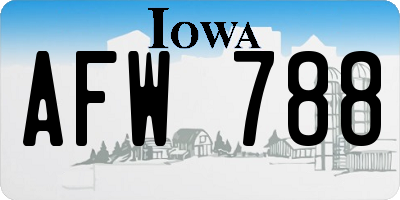 IA license plate AFW788