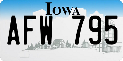 IA license plate AFW795