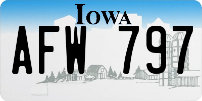 IA license plate AFW797