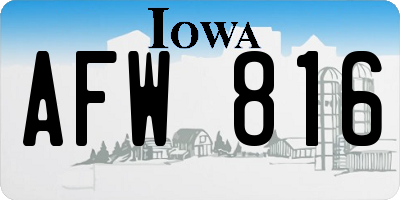 IA license plate AFW816