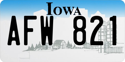 IA license plate AFW821