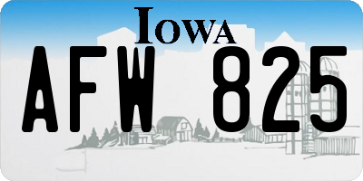IA license plate AFW825