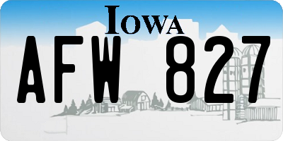 IA license plate AFW827