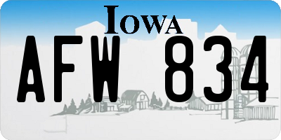 IA license plate AFW834