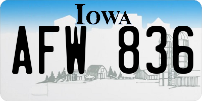 IA license plate AFW836