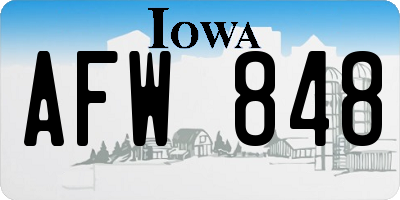 IA license plate AFW848