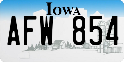 IA license plate AFW854