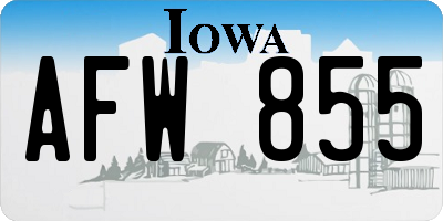 IA license plate AFW855