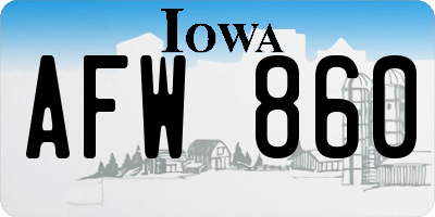IA license plate AFW860