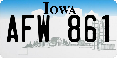 IA license plate AFW861