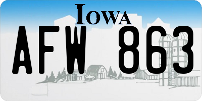 IA license plate AFW863