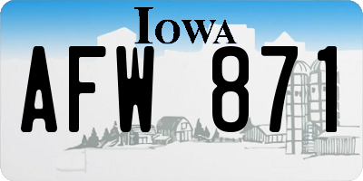 IA license plate AFW871
