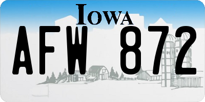 IA license plate AFW872