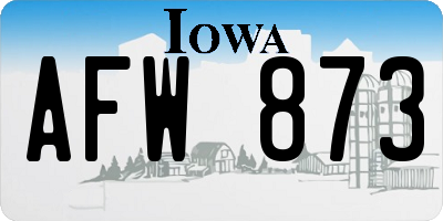 IA license plate AFW873