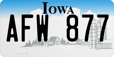 IA license plate AFW877