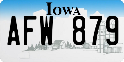 IA license plate AFW879
