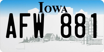 IA license plate AFW881