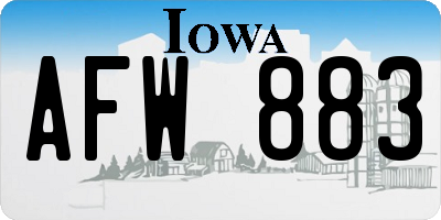 IA license plate AFW883