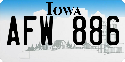 IA license plate AFW886