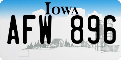 IA license plate AFW896