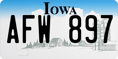 IA license plate AFW897