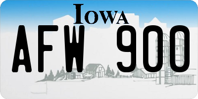 IA license plate AFW900