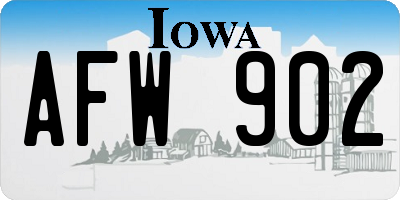 IA license plate AFW902